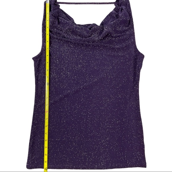 Jennifer Lopez size small sparkly purple sleeveless top with cowl neck - Picture 9 of 11